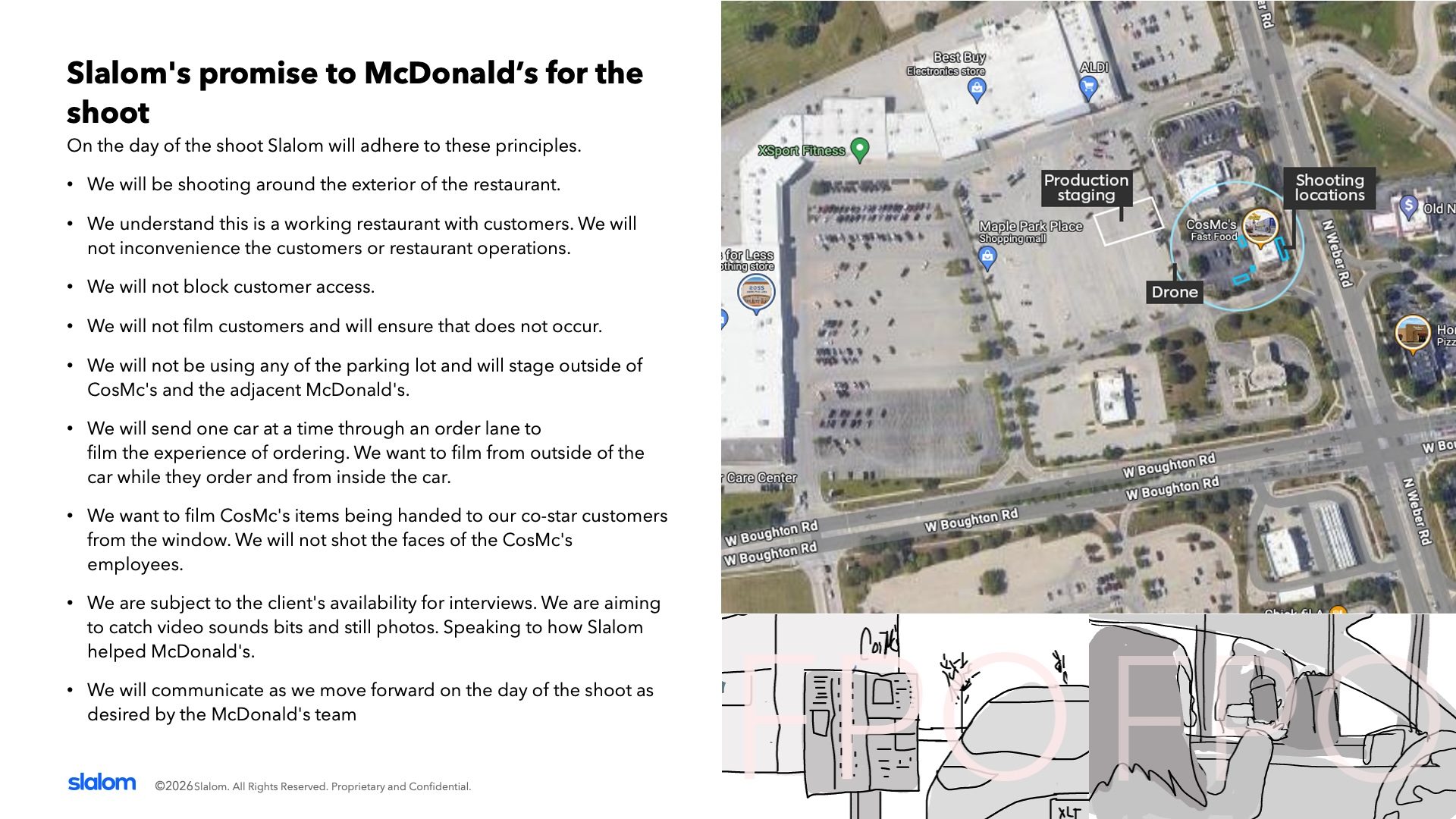 CosMc's production planning and location strategy boards