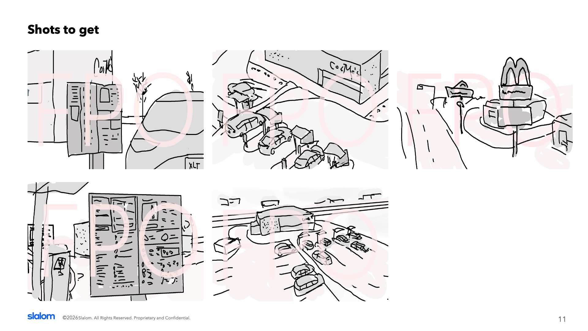 CosMc's shot planning and production sketches